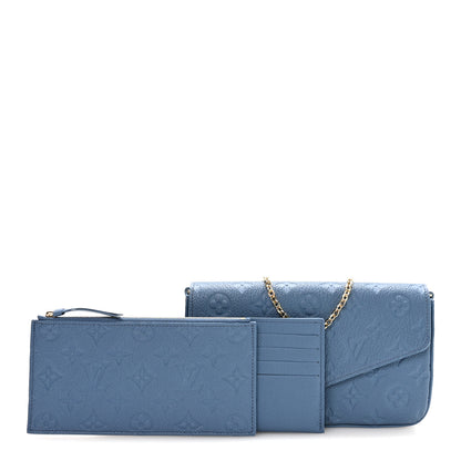 Louis Vuitton Empreinte Pochette Felicie Chain Wallet Blue Jean 3 of 11