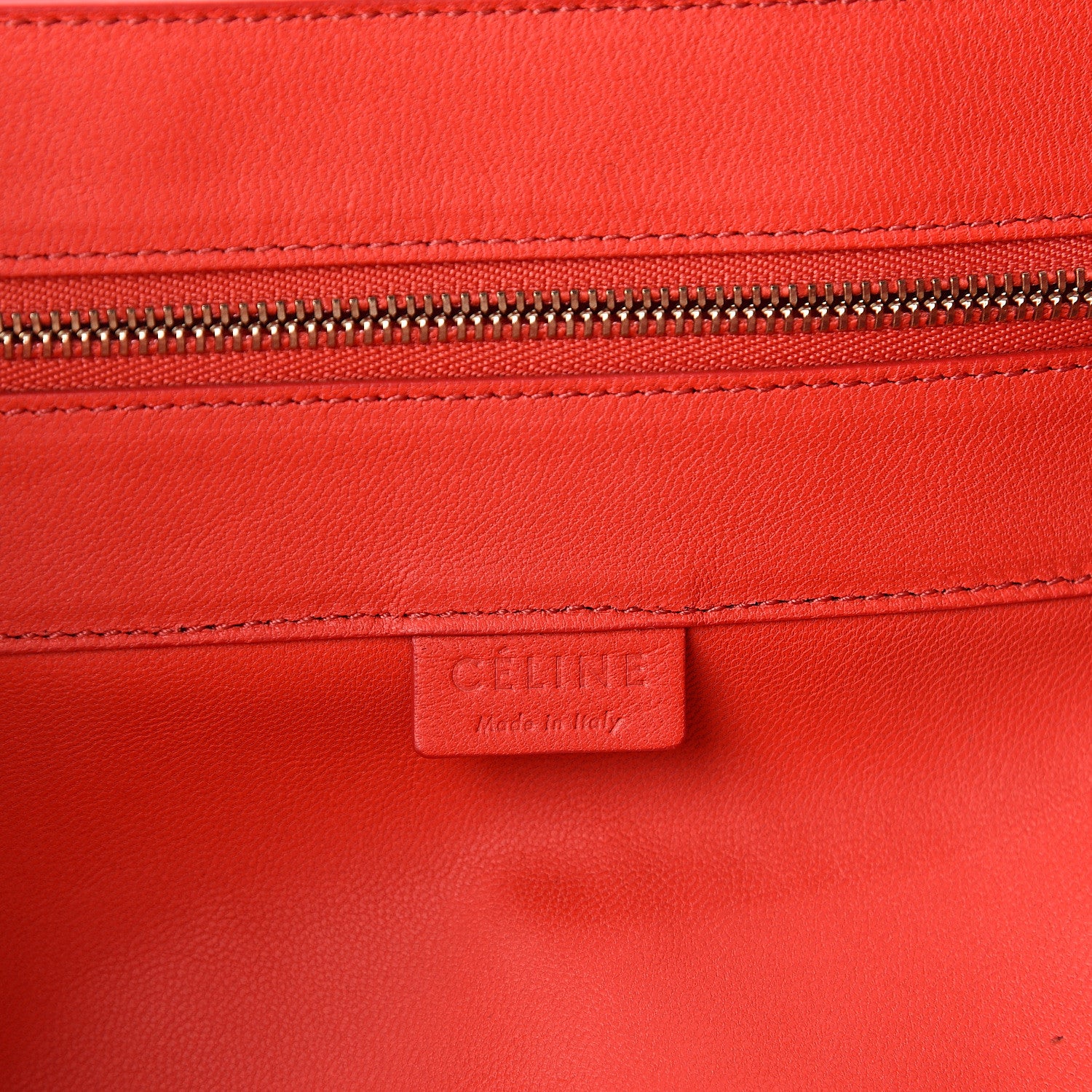 Celine Lambksin Horizontal Bi-Cabas Primary Red 5 of 8