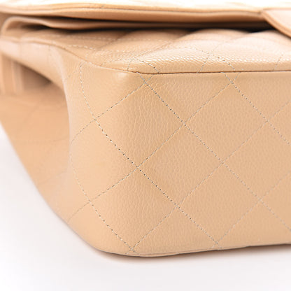 Chanel Caviar Quilted Jumbo Double Flap Light Beige 11 of 13