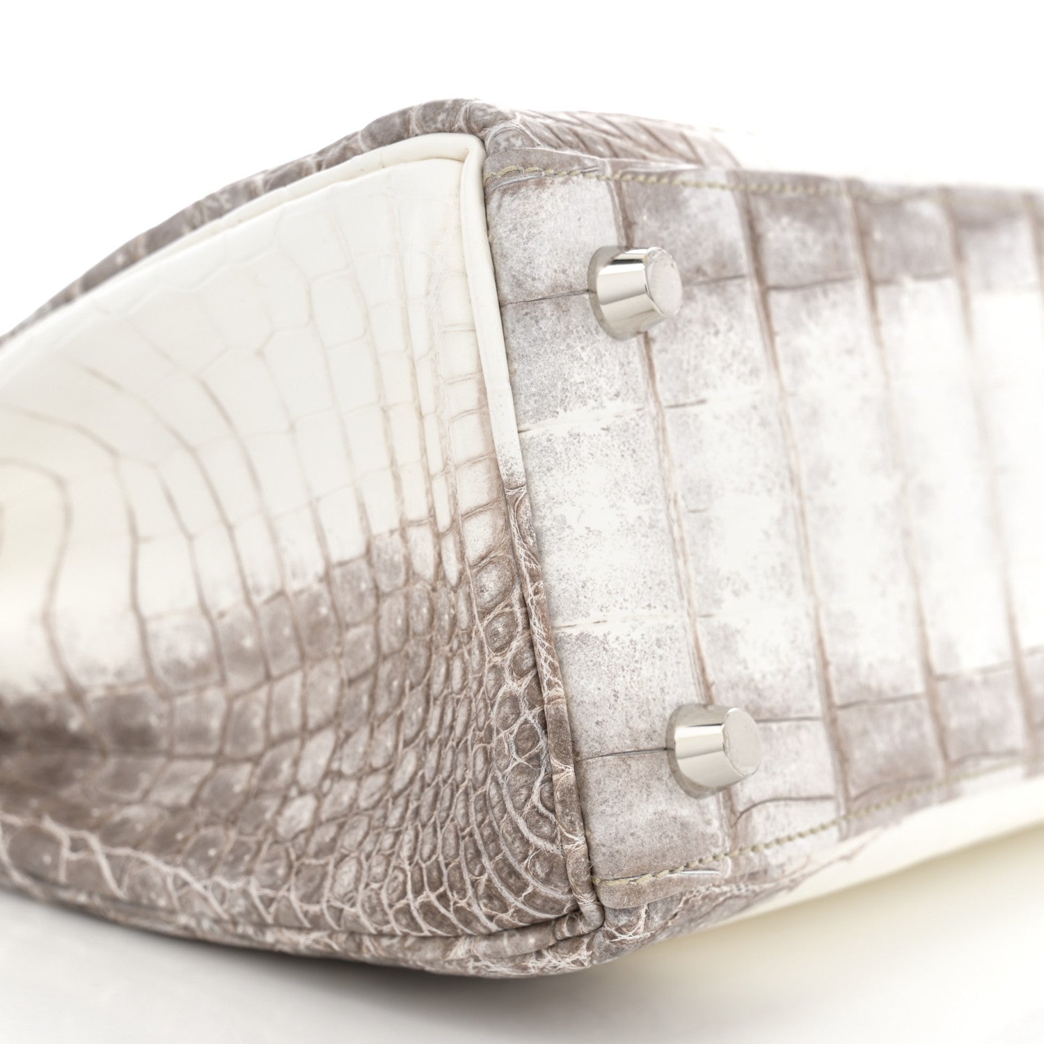 Hermes Matte Niloticus Crocodile Himalaya Kelly Retourne 25 White 9 of 11