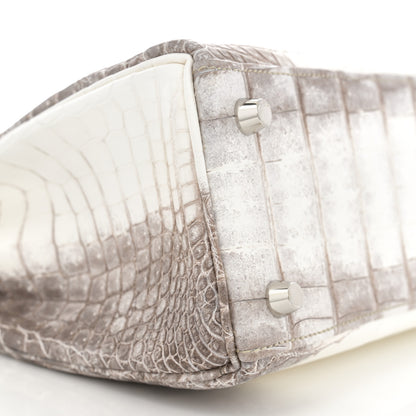 Hermes Matte Niloticus Crocodile Himalaya Kelly Retourne 25 White 9 of 11