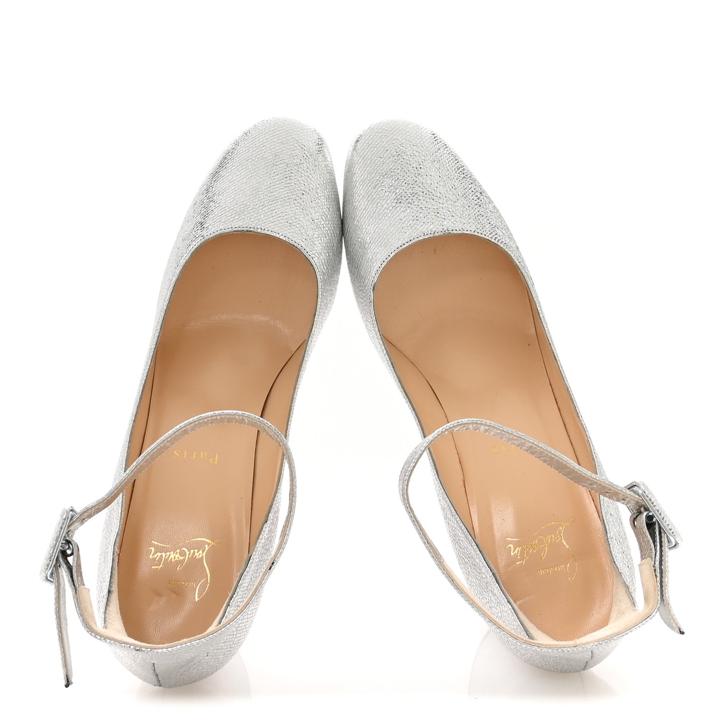 Metallic Textured Calfskin Soval 85 Pumps 40 Silver