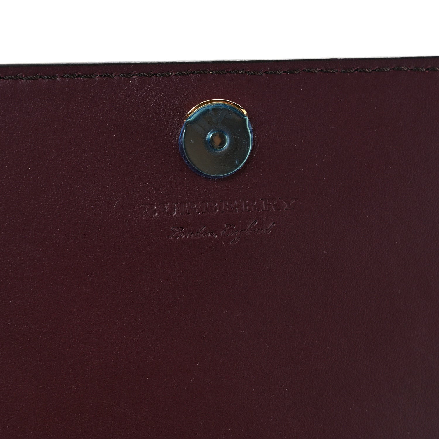 Burberry Grained Calfskin House Check Tartan Mix Hampshire Wallet On Chain Burgundy 5 of 7