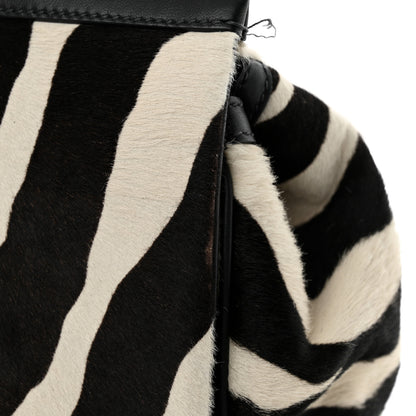 Dolce & Gabbana Calf Hair Zebra Print Large Miss Sicily Satchel Black White 11 of 13
