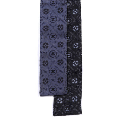 Chanel Silk CC Polka Dot Slim Bandeau Scarf Anthracite Black 2 of 3