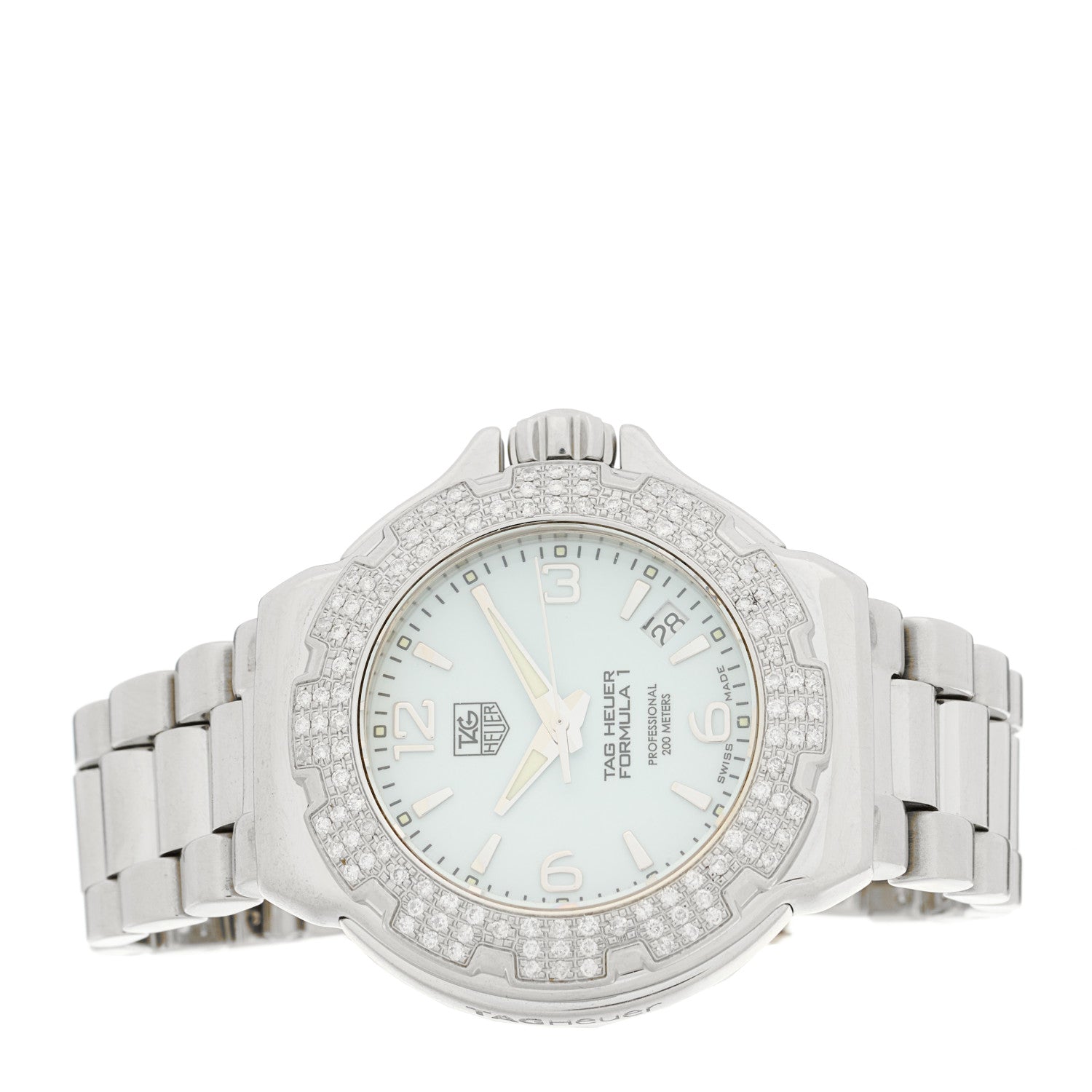 Tag Heuer Stainless Steel Diamond Bezel 35mm Formula 1 Lady Quartz Watch White WAC1215-0 2 of 4