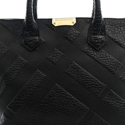 Burberry Heritage Grain Check Embossed Medium Dewsbury Tote Black 8 of 14