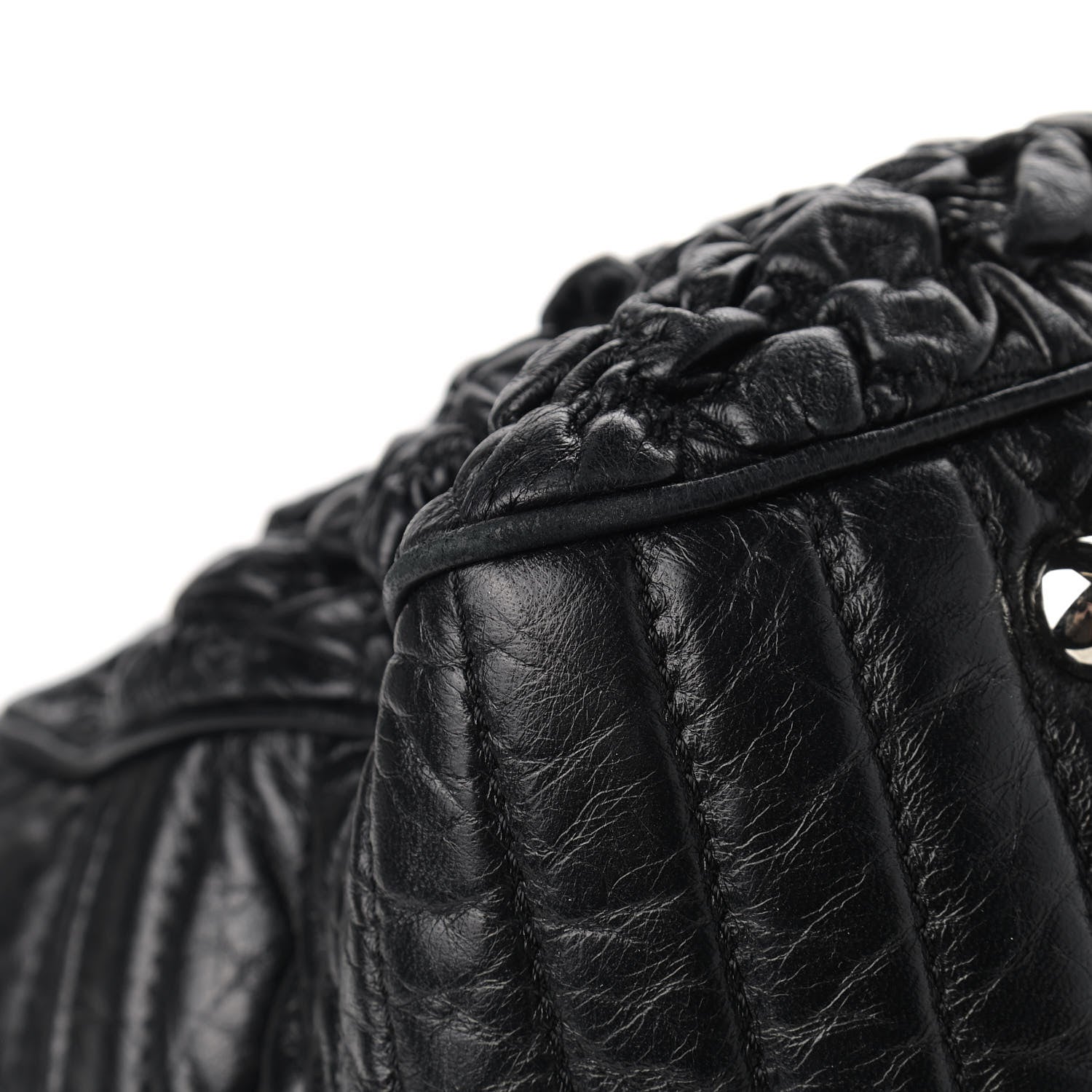 Chanel Lambskin Astrakhan Bowler Black 8 of 12
