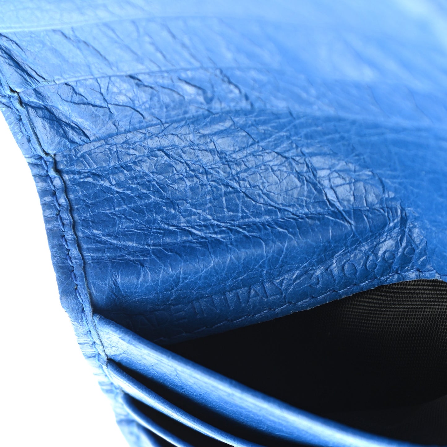 Agneau Classic Hardware Bill Fold Zip Wallet Bleu Lazuli