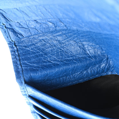Balenciaga Agneau Classic Hardware Bill Fold Zip Wallet Bleu Lazuli 8 of 15