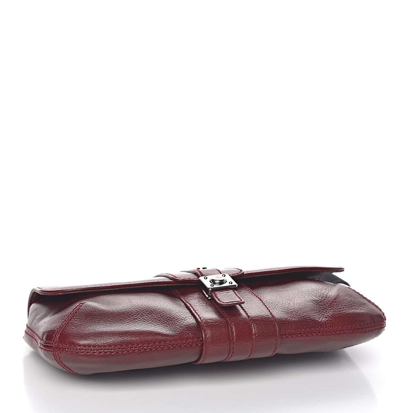 Calfskin Flap Shoulder Bag Burgundy