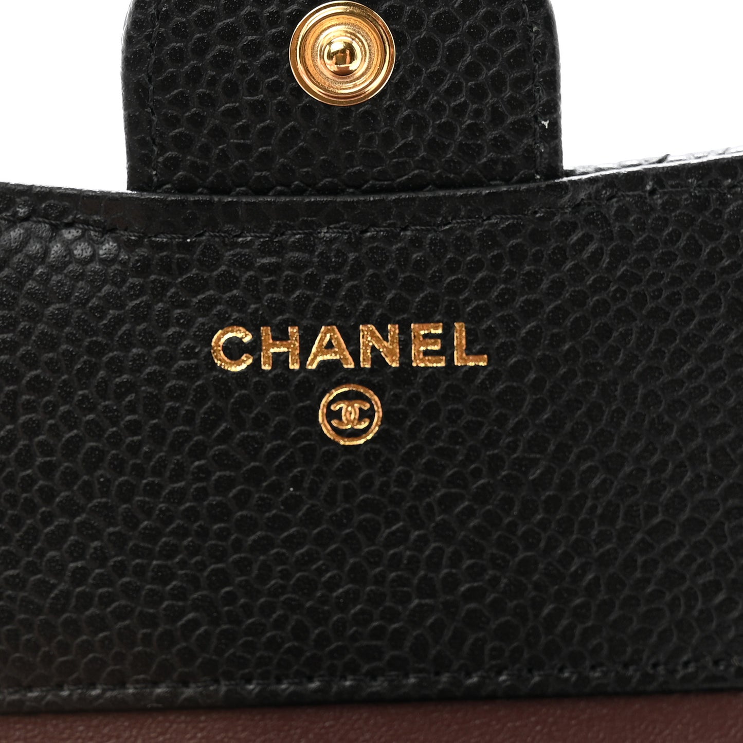 Caviar Quilted Compact Flap Wallet Black