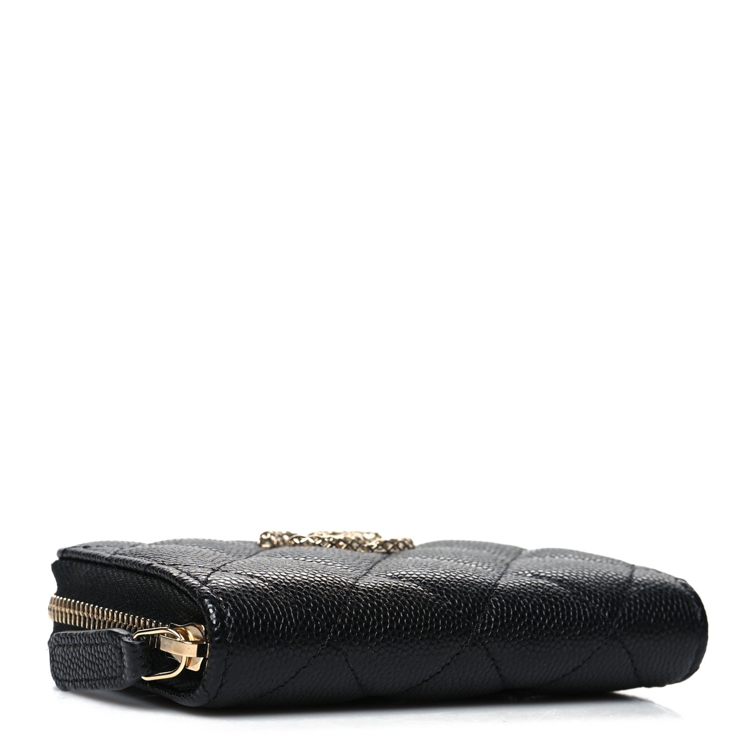 Chanel Caviar Quilted Perforated CC Zip Coin Purse Black 4 of 9