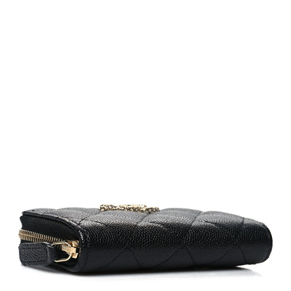Chanel Caviar Quilted Perforated CC Zip Coin Purse Black 4 of 9