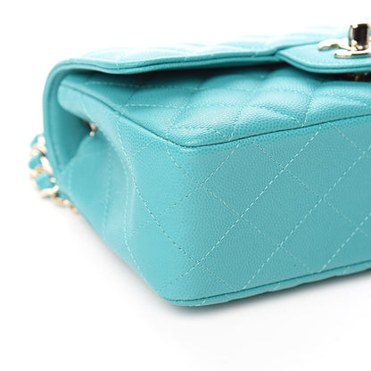 Chanel Caviar Quilted Mini Rectangular Flap Turquoise 8 of 10