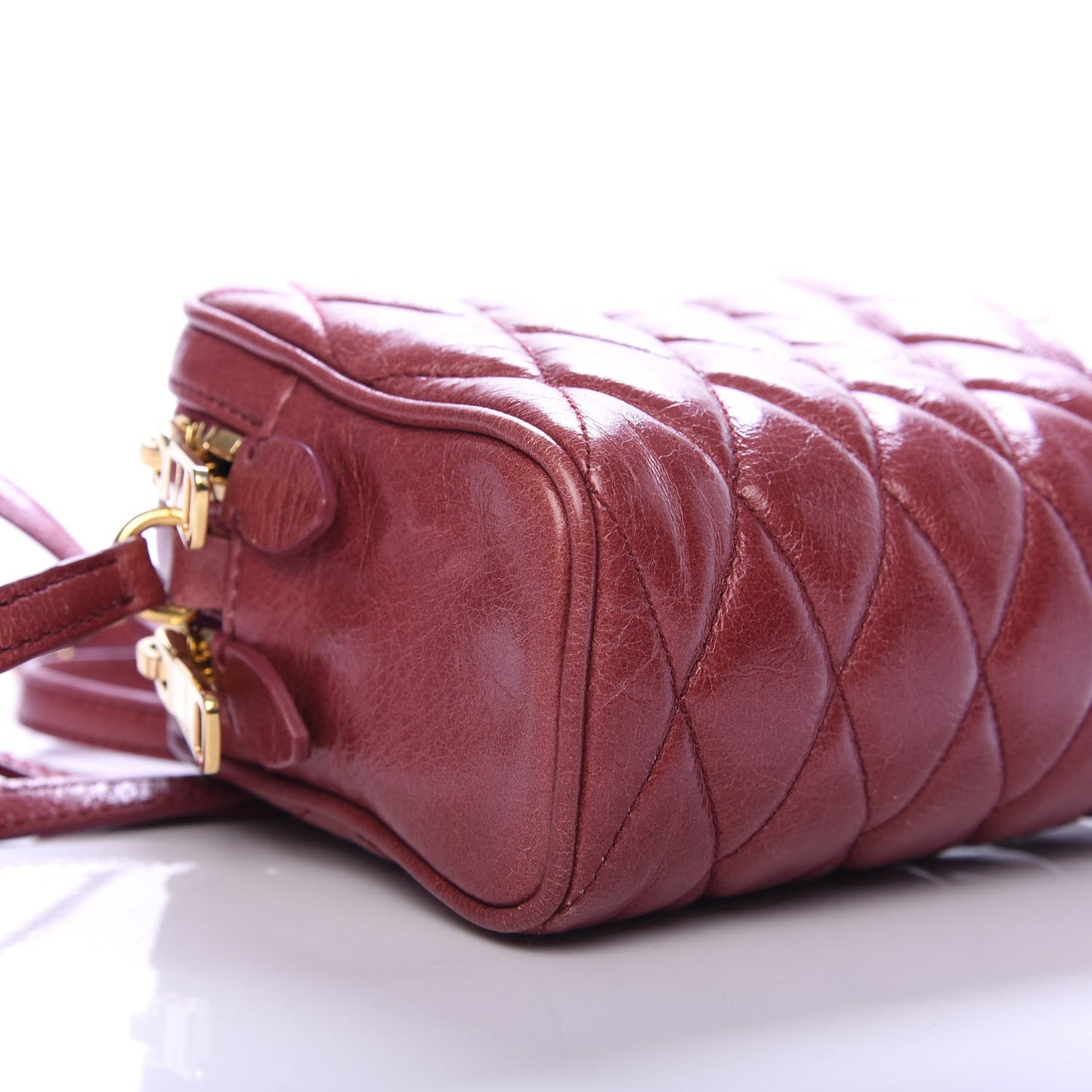 Vitello Shine Quilted Camera Bag Bruyere