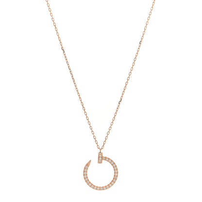 Cartier 18K Pink Gold Diamond Juste Un Clou Paved Pendant Necklace 1 of 4