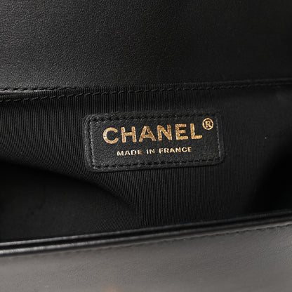 Chanel Lambskin Chevron Quilted Medium Boy Flap Black 6 of 10