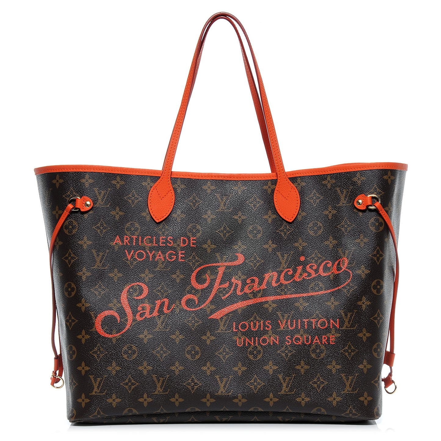Monogram Articles de Voyage Ikat San Francisco LV Cup Neverfull GM Orange
