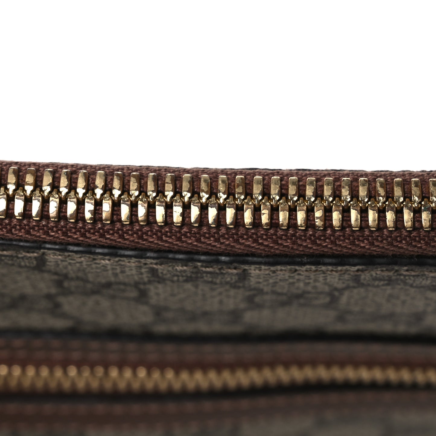 GG Supreme Monogram Azalea Calfskin Retro Interlocking G Flat Messenger Bag Beige Ebony Brown Sugar