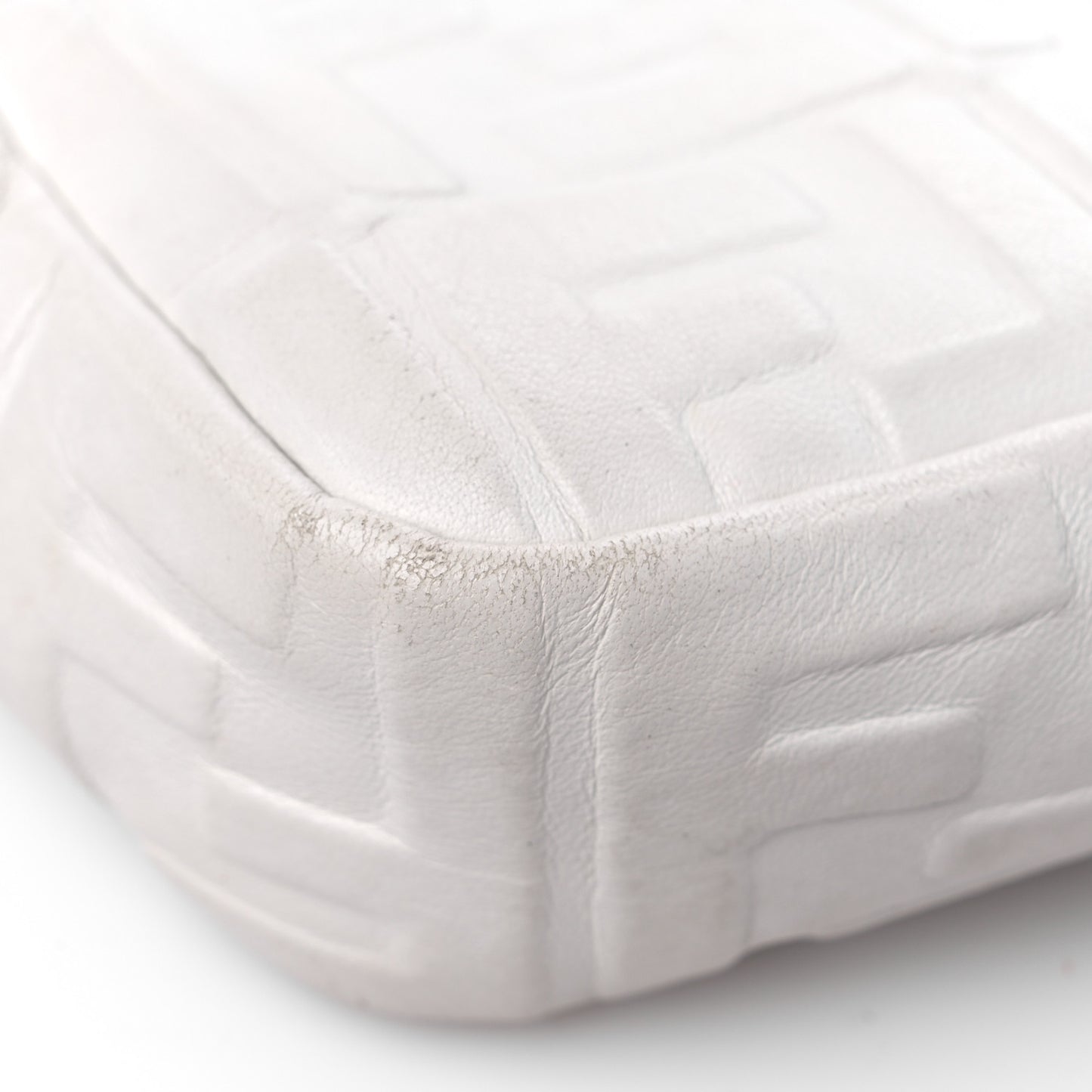 Nappa FF 1974 Embossed Baguette White