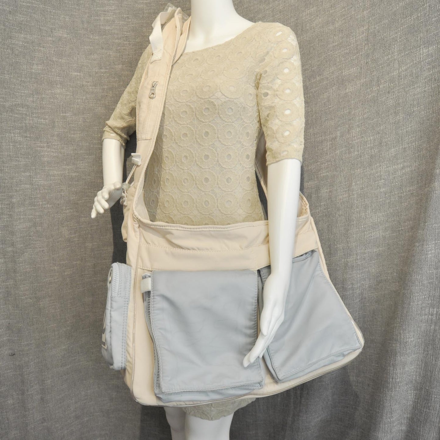 Fabric Ski Messenger Bag Blue