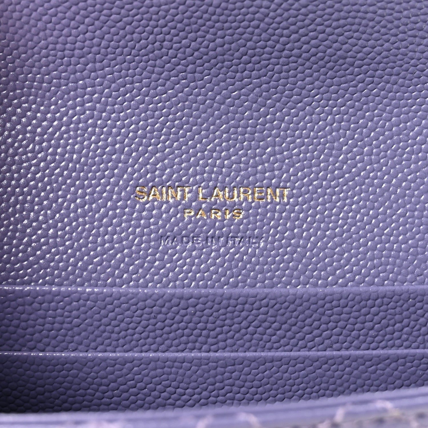 Saint Laurent Grain De Poudre Textured Mixed Matelasse Triquilt Small Monogram Envelope Wallet Dark Wisteria 6 of 6