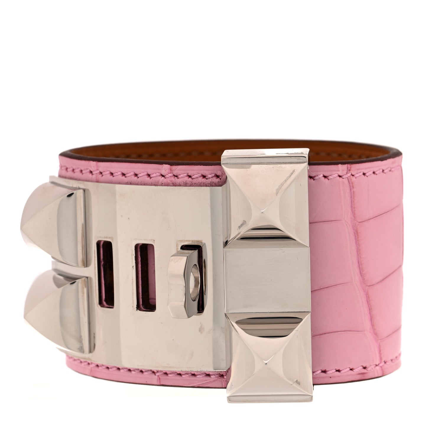Matte Alligator Collier De Chien CDC Bracelet T1 5P Pink