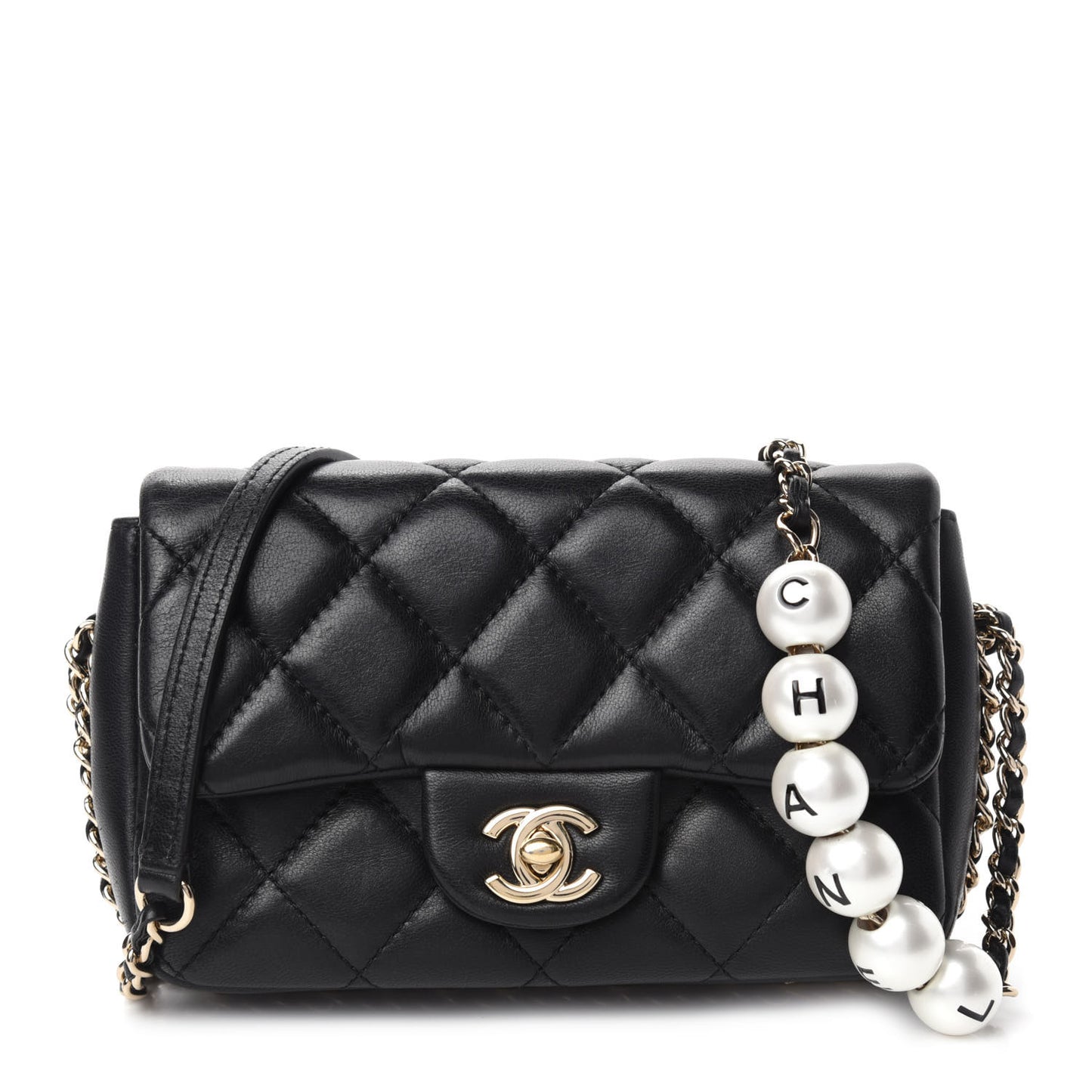 Lambskin Quilted Mini My Precious Flap Black