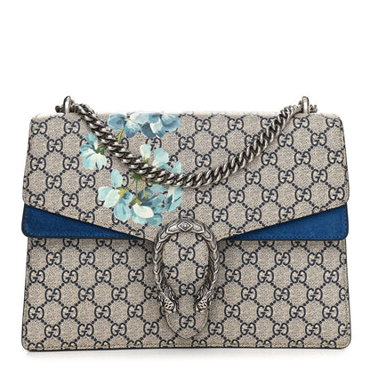 Gucci GG Supreme Monogram Blooms Medium Dionysus Shoulder Bag Beige Navy Vintage Blue 1 of 12