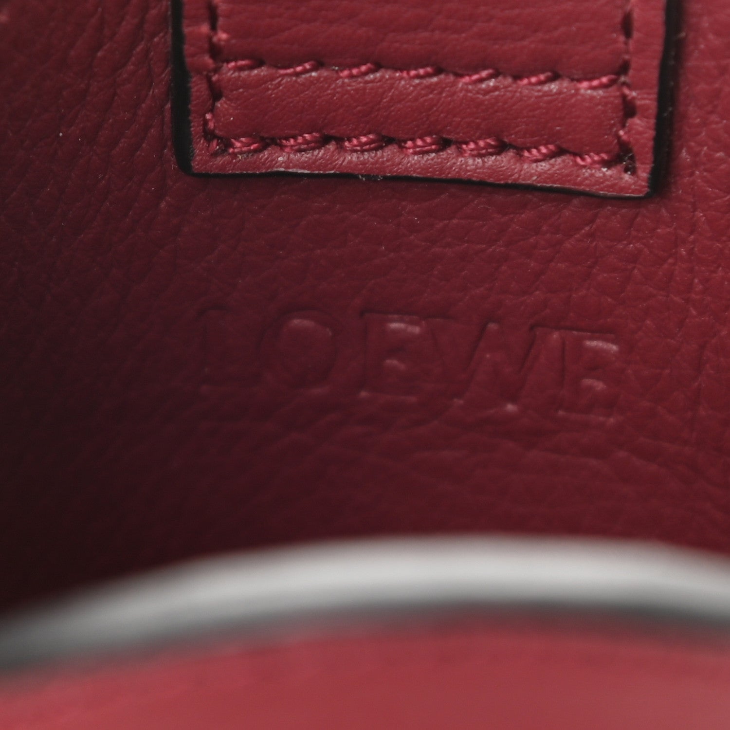 Loewe Calfskin Elephant Pouch Crossbody Bag Wine 6 of 8
