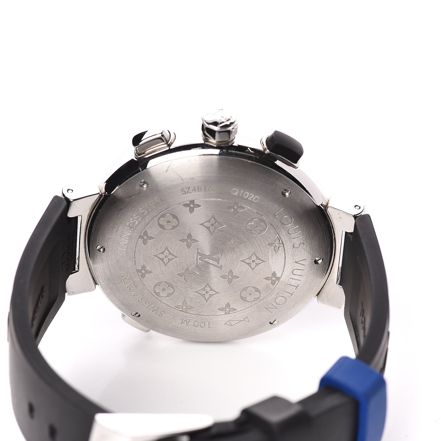 Stainless Steel Rubber 44mm Tambour Regatta Quartz Watch Blue