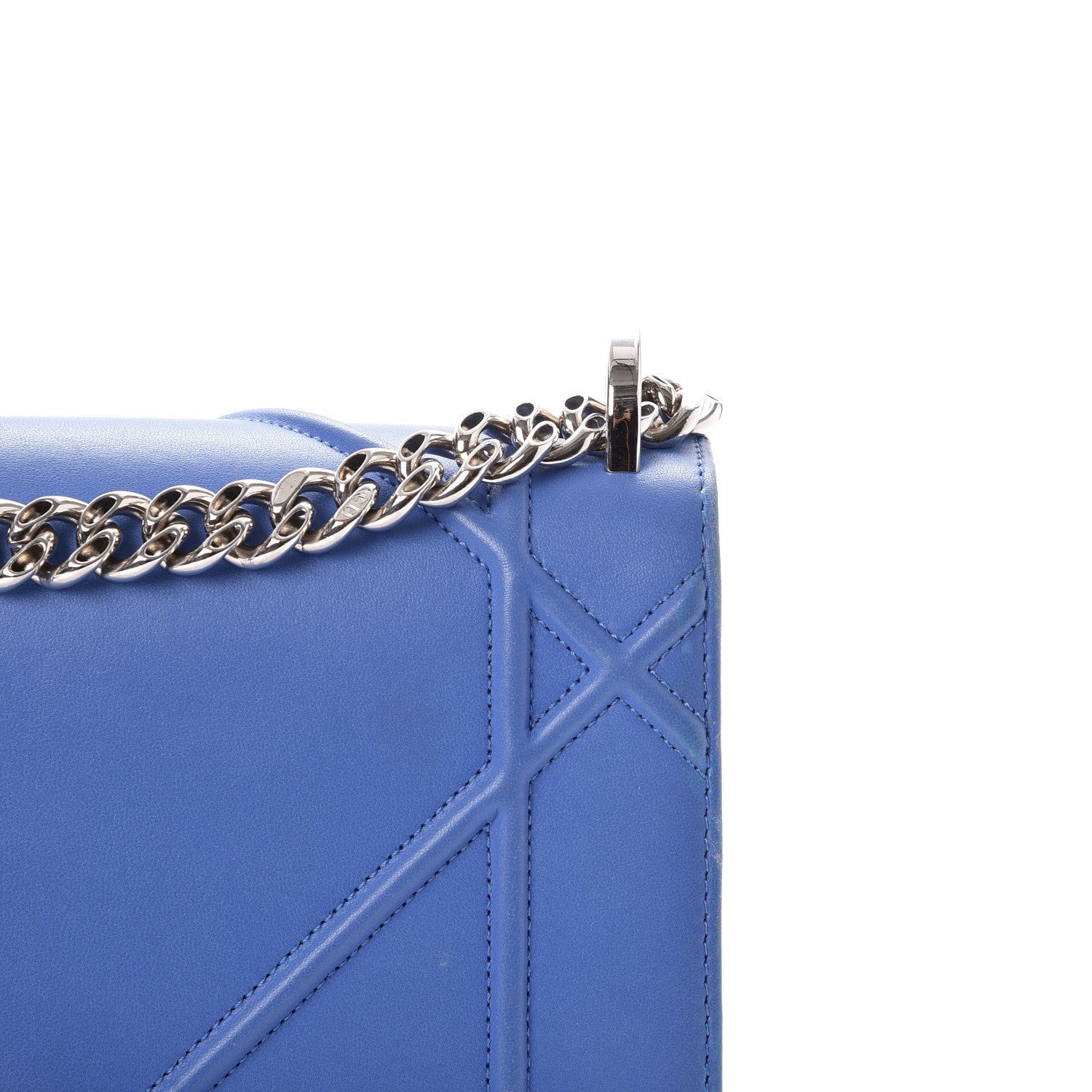 Christian Dior Lambskin Medium Diorama Flap Bag Blue 11 of 22