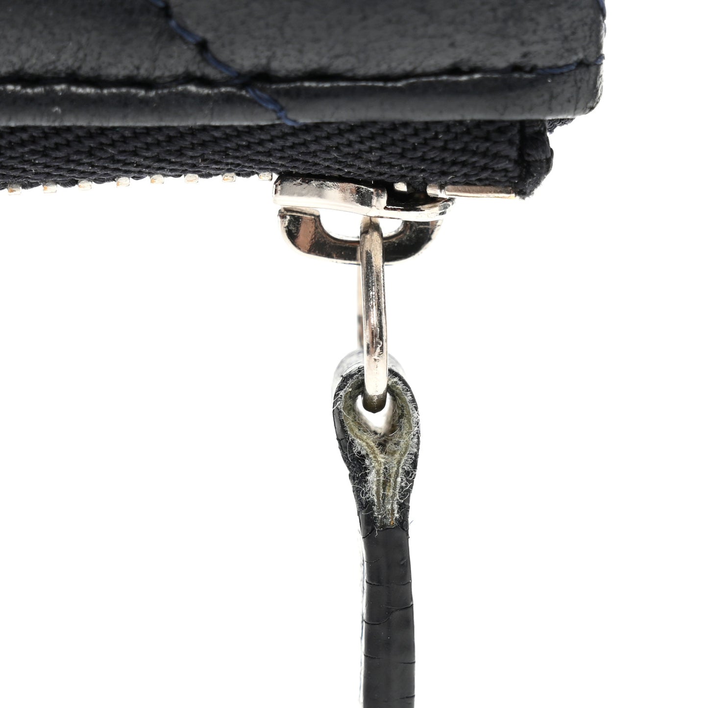 Lambskin Chevron Quilted Studded Small Cosmetic Case Dark Navy