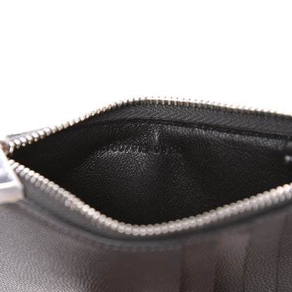 Saint Laurent Grain De Poudre Matelasse Chevron Monogram Fragments Zippered Card Case Coal 7 of 8