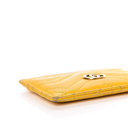 Gucci Calfskin Matelasse GG Marmont Card Holder Stone Topaz 7 of 13
