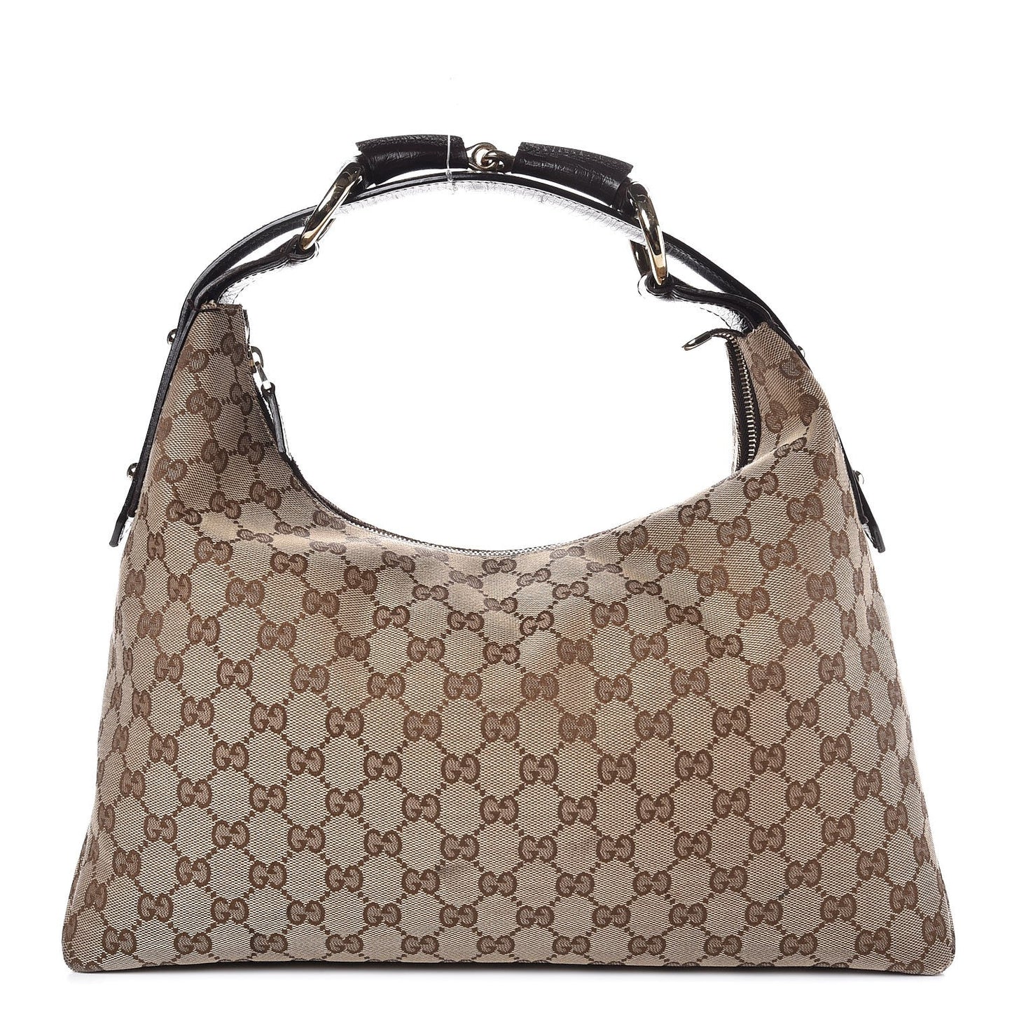 Monogram Medium Horsebit Chain Hobo Dark Brown
