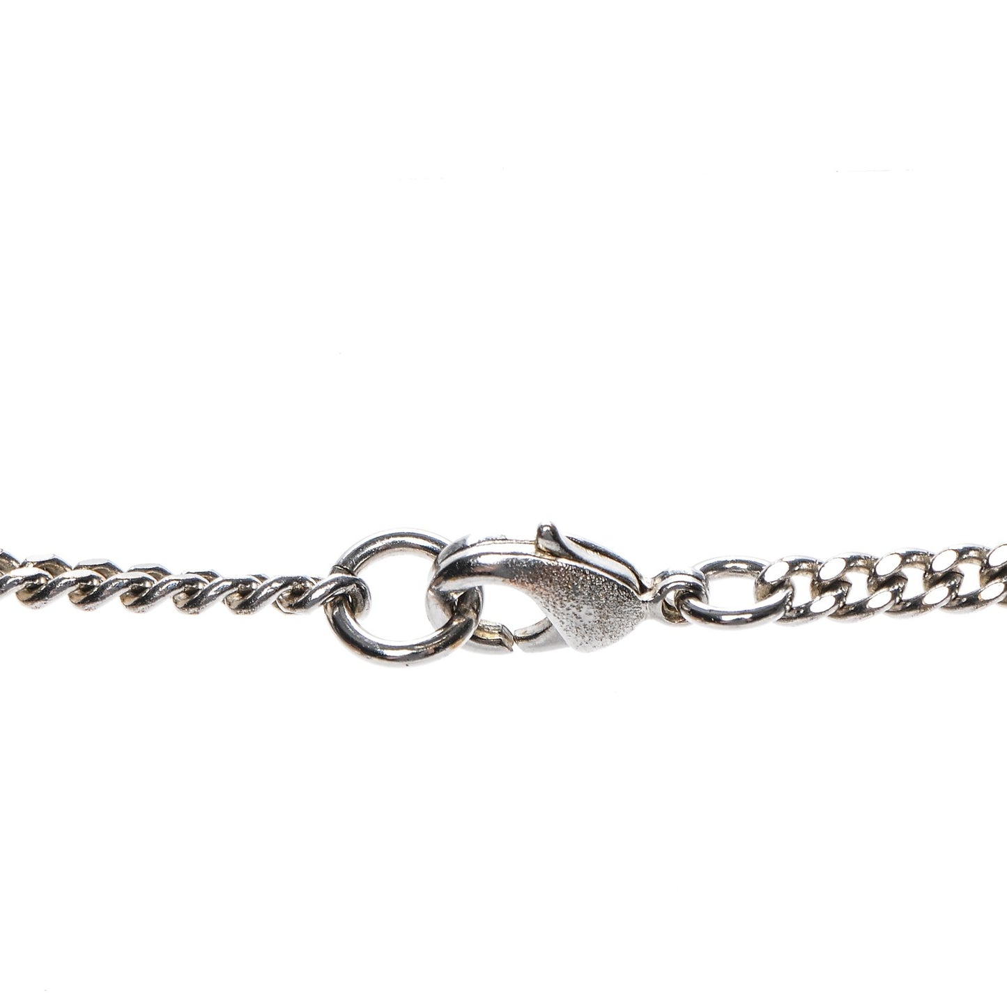 Baguette Crystal Large CC Necklace Silver