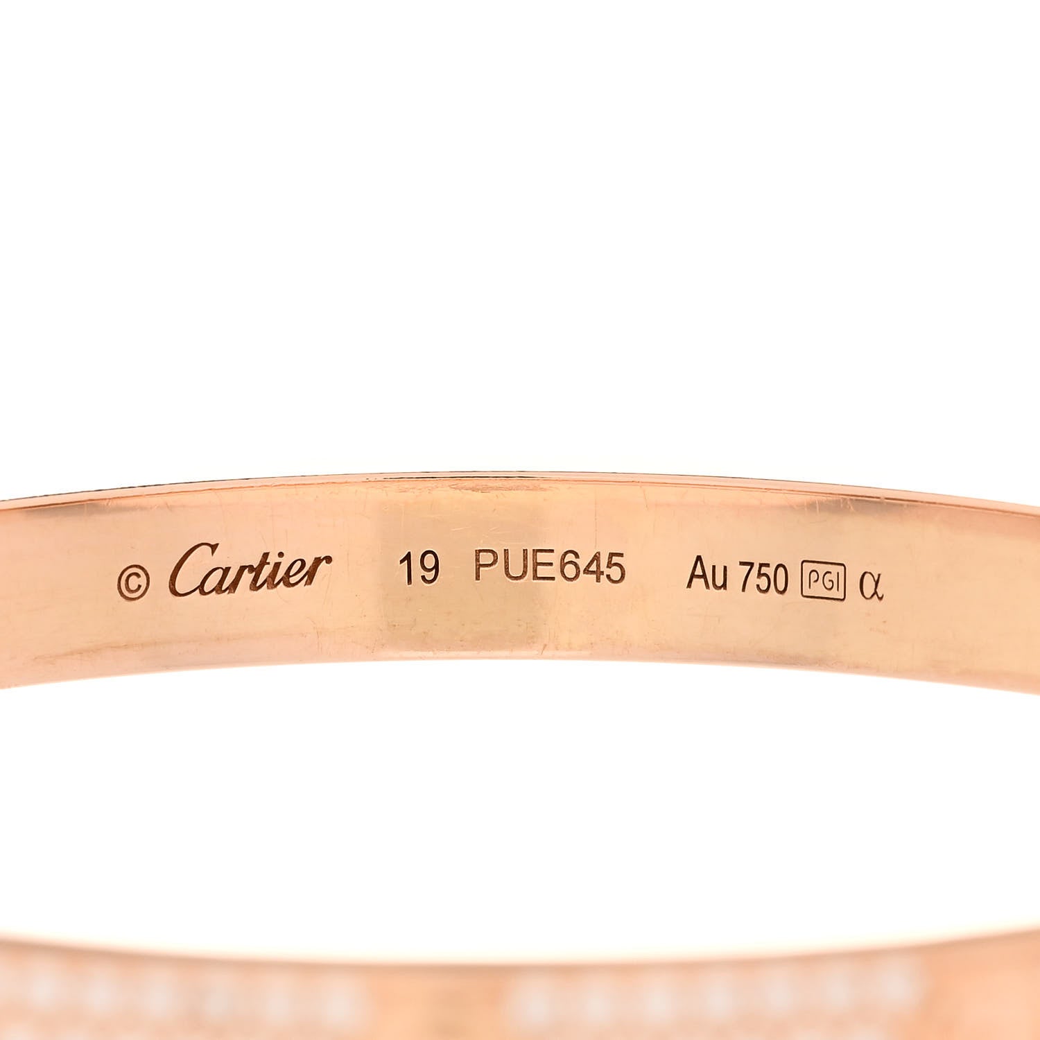 Cartier 18K Pink Gold Diamond LOVE Paved Bracelet 19 3 of 5