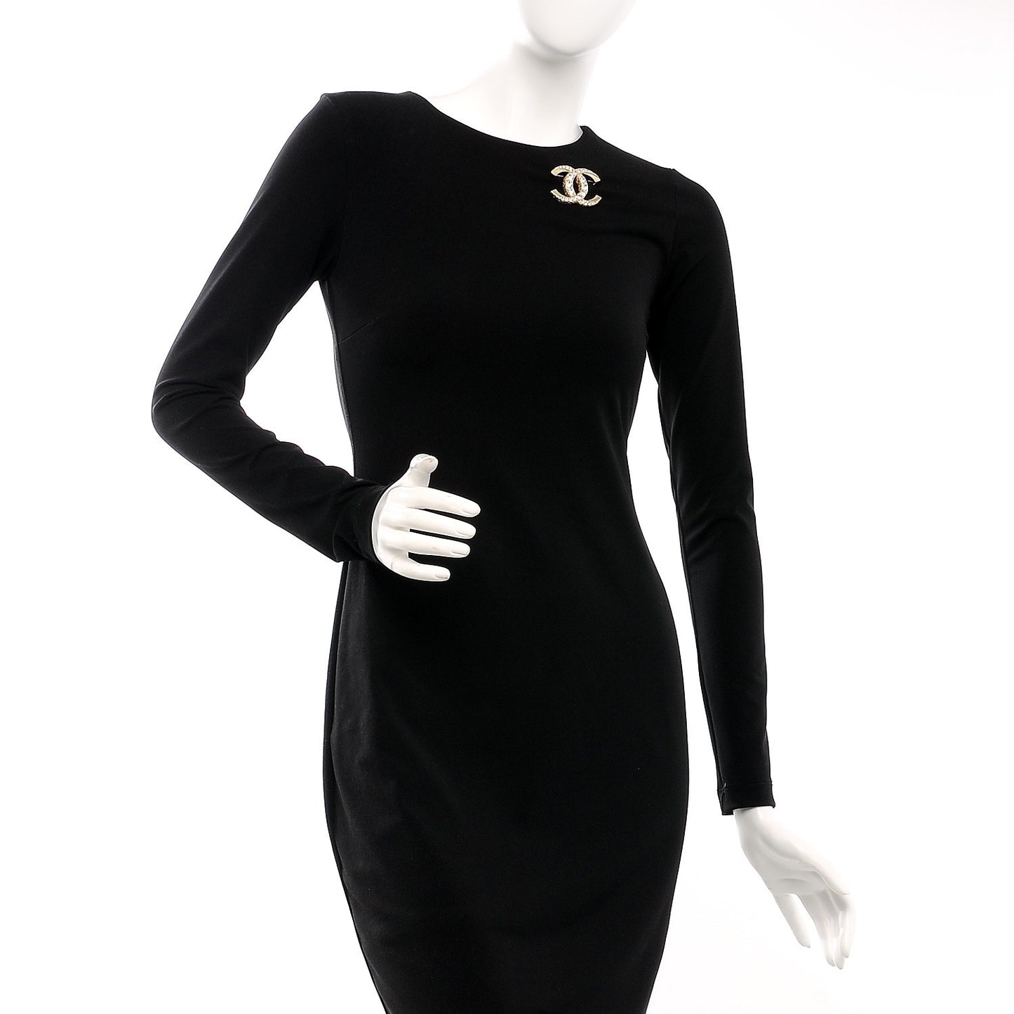 Strass Crystal CC Brooch Light Gold