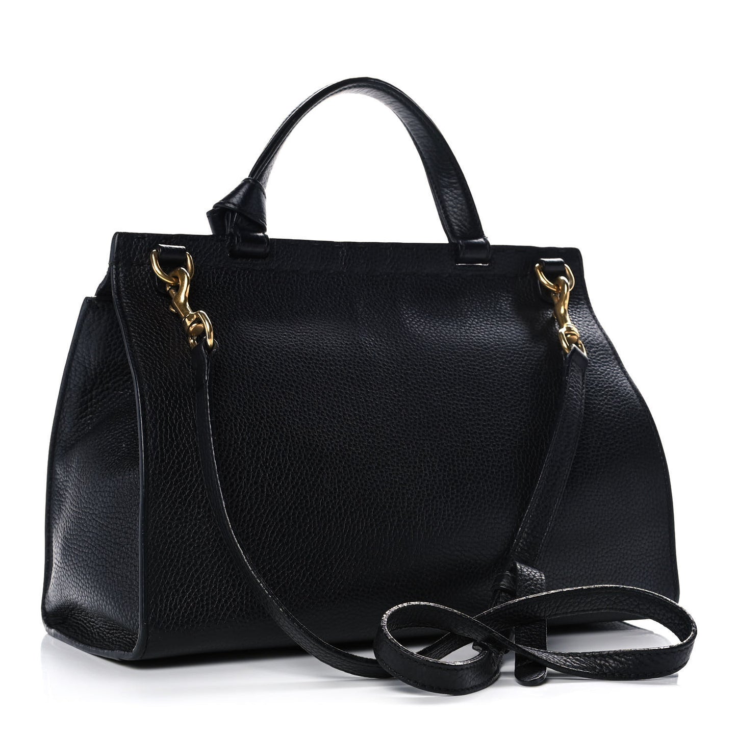Calfskin Small GG Marmont Top Handle Bag Black