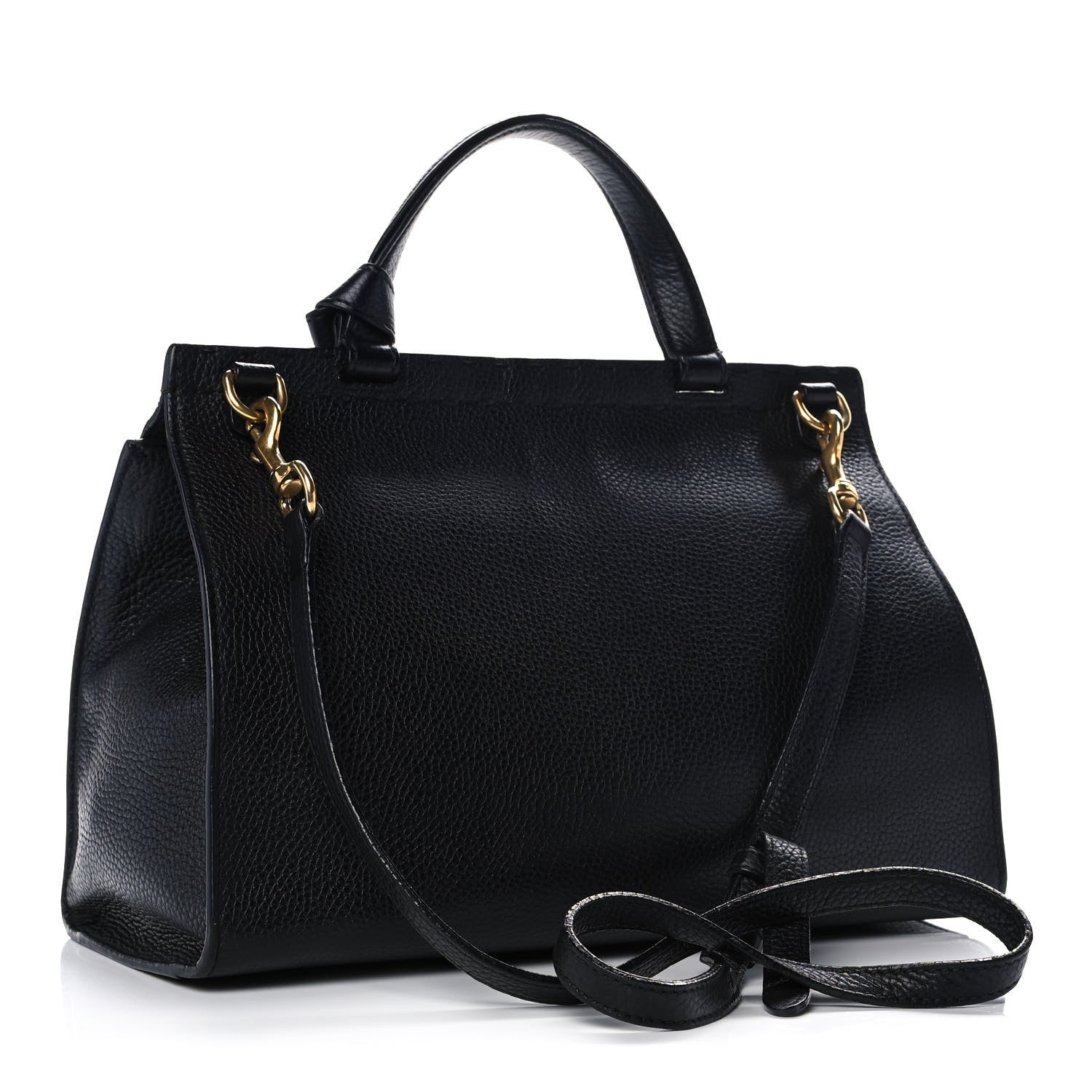 Gucci Calfskin Small GG Marmont Top Handle Bag Black 2 of 15