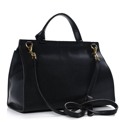 Gucci Calfskin Small GG Marmont Top Handle Bag Black 2 of 15