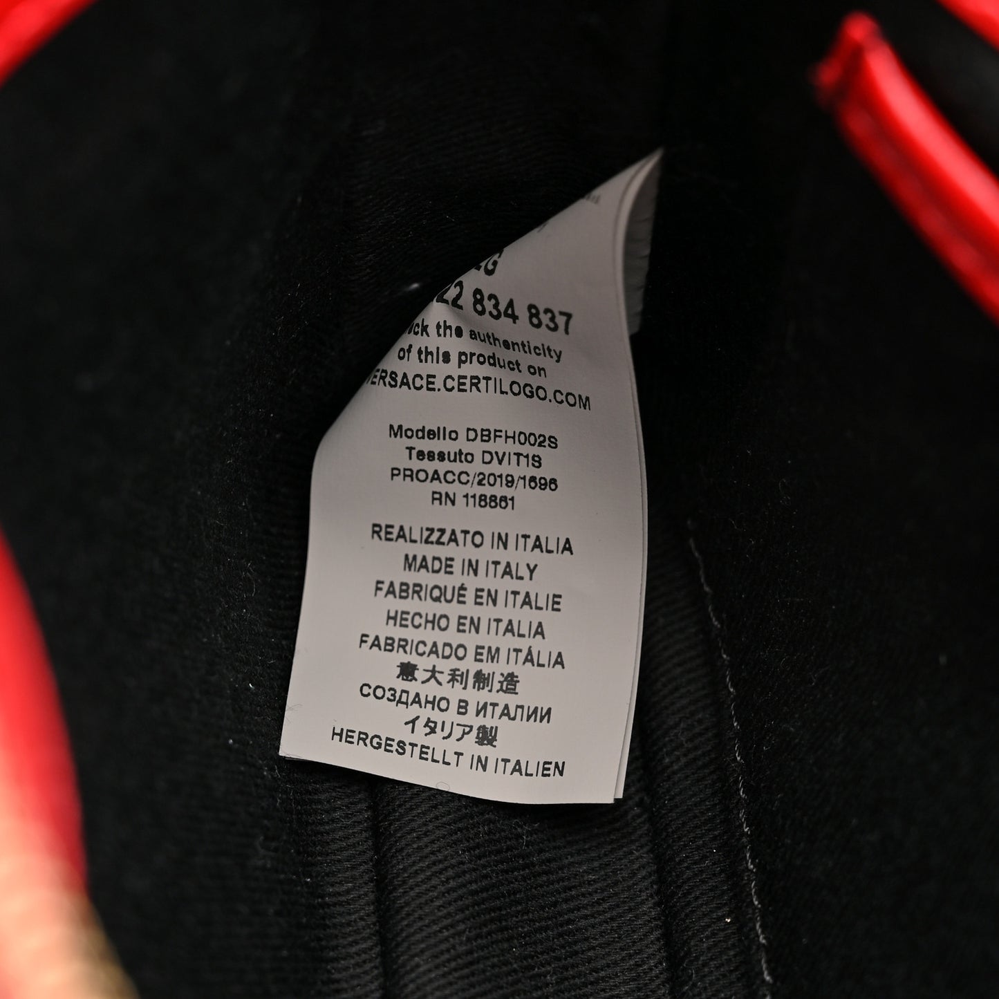 Saffiano Calfskin Palazzo Chain Crossbody Red