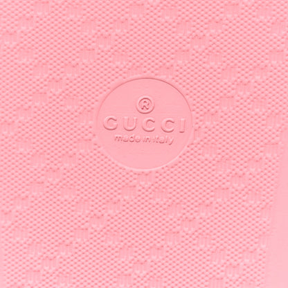 Gucci Rubber GG Monogram Perforated Womens Slide Sandals 37 Rose Box 6 of 10