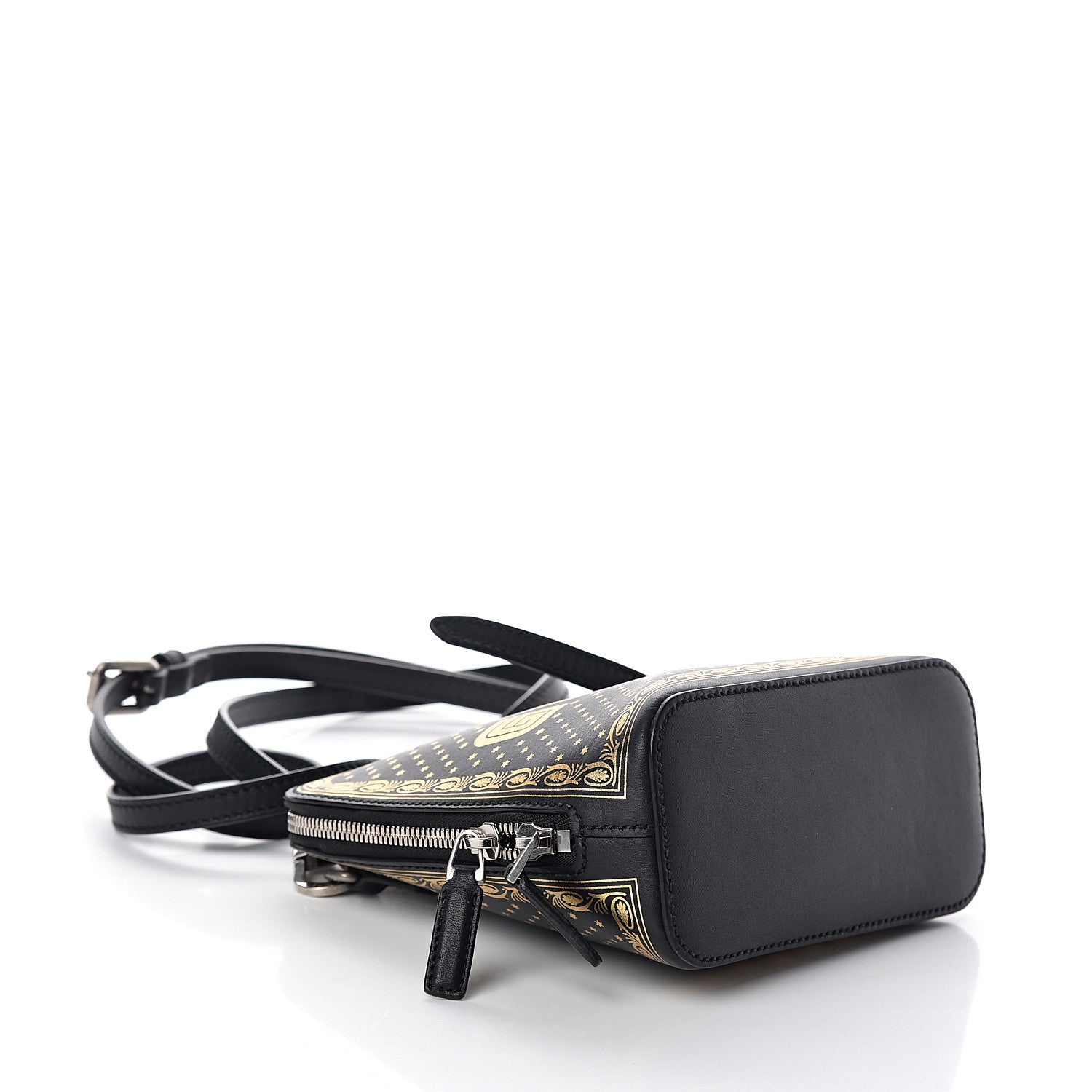 Gucci X SEGA Calfskin GUCCY Stars Mini Dome Shoulder Bag Black Gold 3 of 7