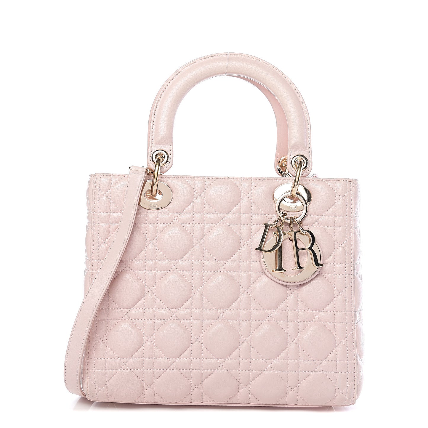 Lambskin Cannage Medium Lady Dior Light Pink