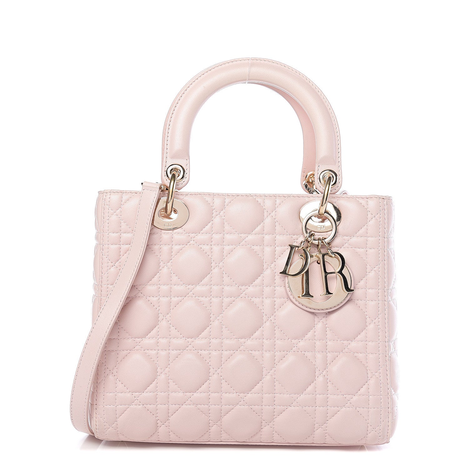 Christian Dior Lambskin Cannage Medium Lady Dior Light Pink 1 of 9
