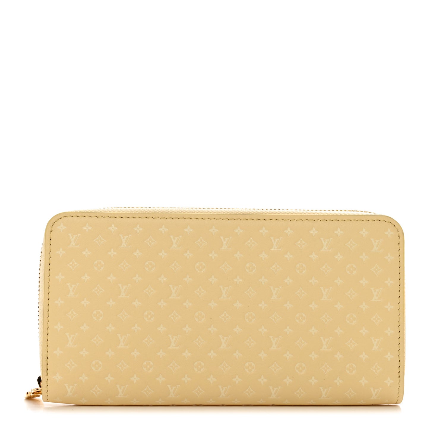 Calfskin Nanogram Embossed Zippy Wallet Jaune
