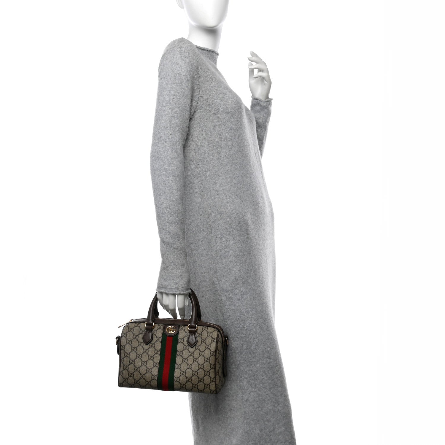 Gucci GG Supreme Monogram Web Small Ophidia Top Handle Bag Beige Ebony 2 of 10